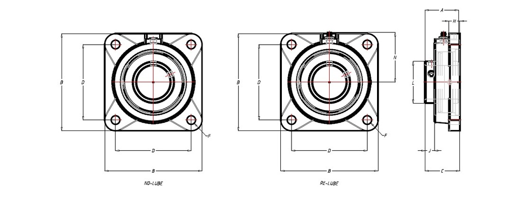 SSMEC CHUMACERA DE PARED ø1 MCA. DODGE MODELO: F4B-SC-100