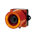 Combinacion de baliza LED color Ámbar y sirena electrónica de 31 tonos resistente a la intemperie de volumen máx. 123 dB a 12-24 VCD | QWCD50-012024-A-LC