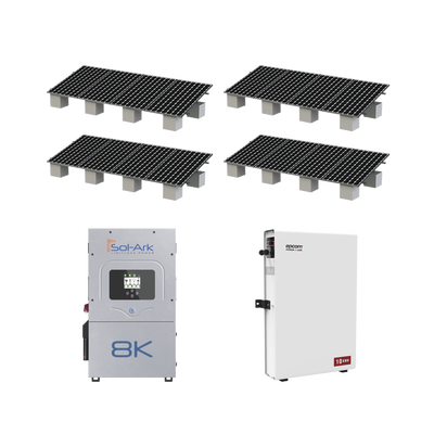 Kit Hibrido con Interconexión a la Red Eléctrica de CFE de 8 kW con Salida de 220 Vca y respaldo de 10 kWh en batería de LiFePO4 | KITHYBRID8KSOL