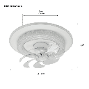 Ventilador de Techo con Luminario LED de 110 V CA 50/60 Hz /  88 W / 3 Tonos de Luz (6500 - 4 000 - 2 700 K) / Con giro 360° / Diámetro 495 mm / 6 Velocidades / Dimeable. | JLV-028