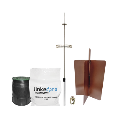 Kit pararrayo LinkedPro básico. Ideal para la protección de mástiles y postes. | KLP-DIPOLO-BASIC