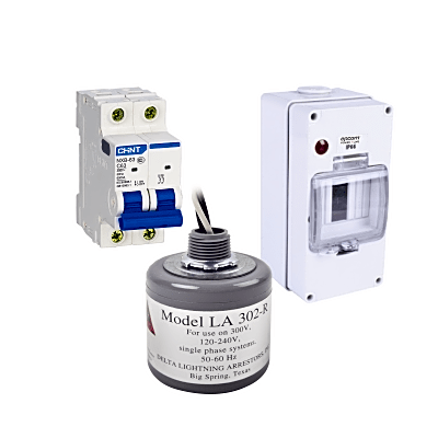 Kit de Centro de Carga Para Corriente Alterna, Breaker de hasta  400 Vca de 63 A con Supresor de Picos Transitorios. | PL63ACA