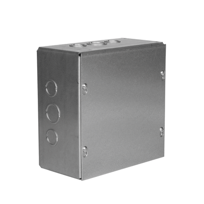 Caja Extra Grande 12"x12"x 4"/ Profundidad 4"/Entradas Laterales - Finales 2 Entradas de 1/2"- 3/4", 2 Entradas de  3/4" - 1" y 2 Entradas de 1"- 1 1/4" / Incluye tapa. | HUB-SC-1212-04G