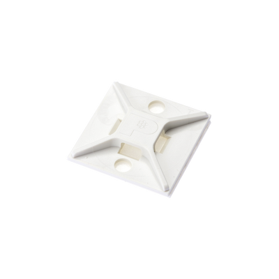 Montaje-Sujetador Para Cable de 4 Vías, con Adhesivo, 25.4 x 25.4mm (1in x 1in), Color Blanco, Uso en Interior, 1 pieza | ABM2S-A-C