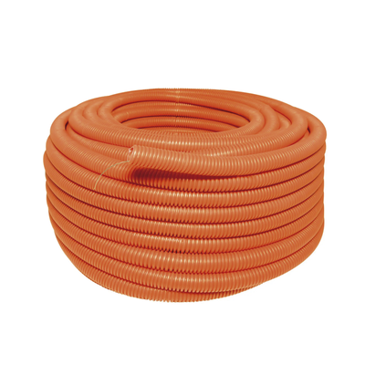 Manguera Poliducto Corrugado Flexible Naranja Reforzado de 1/2" x 100 m Para Instalaciones Eléctricas  /Polietileno Alta Densidad HDPE/ Con guía /Resistente a Intemperie. | SYS-136852