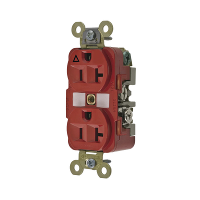 Contacto Dúplex Conexión a Tierra Aislada/ 20 A 125 V/ 2 polos 3 Hilos/ Color Rojo/ Nema 5- 20R/ Grado Industrial. | HUB-IG5362R