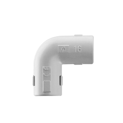 Unión en "L" (Codo) para tubería rígida, recomendado para cable eléctrico, PVC Auto-extinguible, de 20 mm | DX-40-320