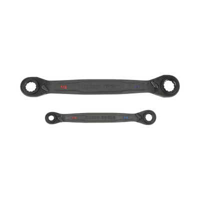 Juego de 2 llaves Estriadas de Matraca 4 en 1 con 8 Medidas Inglesas 1/2-5/8", 3/4-9/16", 1/4-3/8", 7/16-5/16" | 68216