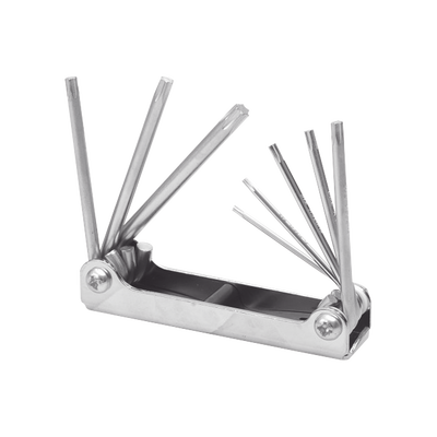 Juego de 8 llaves hexagonales Torx® tipo navaja, estuche metálico. | SYS-ALLFTN8