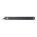 Multicontacto Horizontal (PDU) de 10 Contactos (NEMA 5-15R) Rack 19" 1UR. Voltaje Entrada/Salida: 120Vca/15A | HTCM-1U-10C