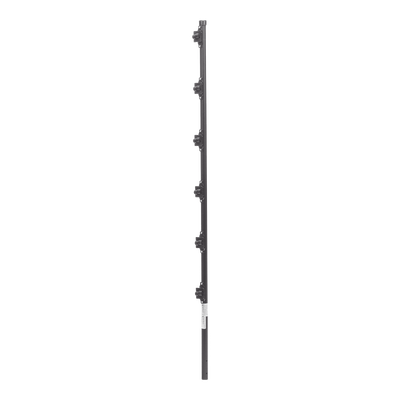 Poste con 6 Aisladores de PASO  para Cerca Electrificada. Tubo Galva. de 1.4m, cal. 18 de 1" Diam. + Pintura Negra. | SYS-POST-10B