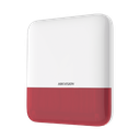 (AX PRO) Sirena Inalámbrica con Estrobo Rojo para Exterior IP65 / 110 dB | DS-PS1-E-WB/R