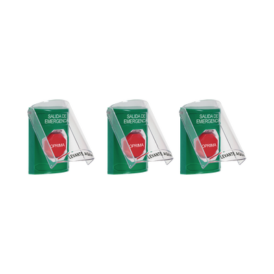 Paquete de 3 Botones con 3 Diferentes Métodos de Activación y 3 Mensajes Diferentes, Color Verde | CP-SS13-ES