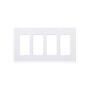 Placa de pared 4 espacios, color blanco, para atenuador (dimmer), switch ó control remoto PICO inalámbrico | CW4WH