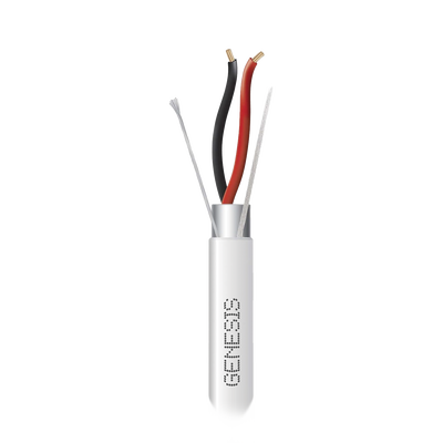 Bobina de 305 Metros (1000 Pies) de Cable 2 x 22 AWG BLINDADO / RISER / Color Blanco / Para Aplicaciones de Audio, Seguridad y Control | 2202-1101