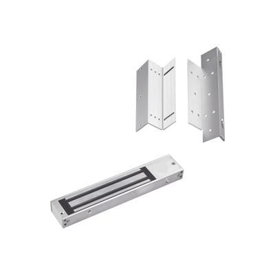Kit para control de acceso incluye Chapa magnética de 600Lbs / Montajes L y Z | MAG600NLEDK