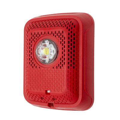 Bocina con Lámpara Estroboscópica, Montaje en Pared, Color Rojo, Nuevo Diseño Moderno y Elegante y Menor Consumo de Corriente | SPSRLED