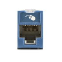 Jack UltraMAX Cat6, UTP, Montaje Híbrido en Placa de Pared (Plano y Angulado), Color Azul, Punch Down | U6-H06NS