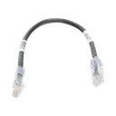 Cable de Parcheo TX6, UTP Cat6, 24 AWG, CM, Color Negro, 0.3 Metros (1 Pie) | UTPSP1BLY