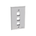 Placa de Pared Vertical, Salida Para 3 Puertos Keystone, Color Blanco | NK3FNWH