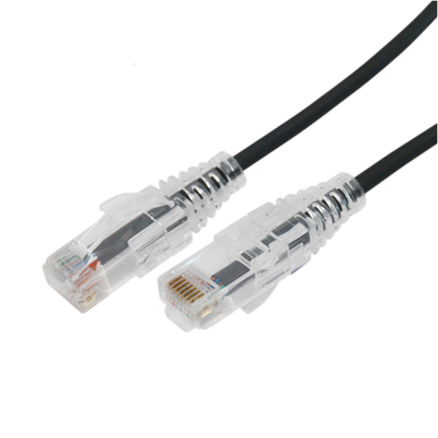 Cable de Parcheo Slim UTP Cat6A - 5 Metros (16.40 Pies) Negro, Diámetro Reducido (28 AWG) | LP-UT6A-500-BK-28