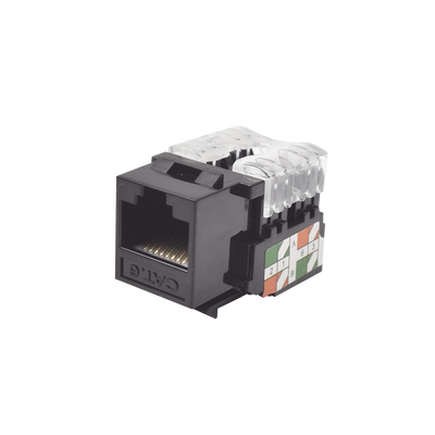Módulo Jack Keystone Cat6 con Terminación 110 (Punchdown) para Faceplate - Color Negro | LP-KJ-601-BK