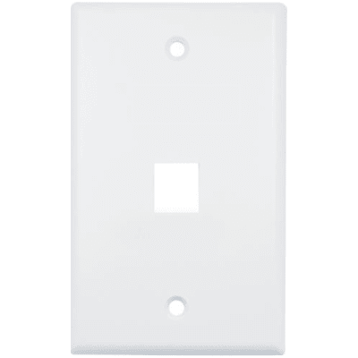 Placa de Pared (Face Plate) / 1 Puerto / Color Blanco / Caja con 20 Piezas / ABS | DS-1FPA1-A