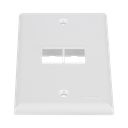 Placa de Pared Vertical, Salida Para 2 Puertos Keystone, Color Blanco | NK2FNWH