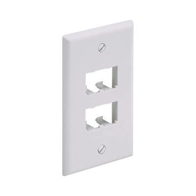 Placa de Pared Vertical Clásica, Salida Para 4 Puertos Mini-Com, Color Blanco Mate | CFP4IW