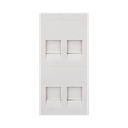 Placa Plana de Voz y Datos con Guardapolvo para 4 RJ45 / Color Blanco / 4 Puertos para Jacks Keystone / Compatible con Cajas de Pavimento SM-CPAV-2 y SM-CPAV-4 / Modelo S76C/9 | SM-FP-4-KEY