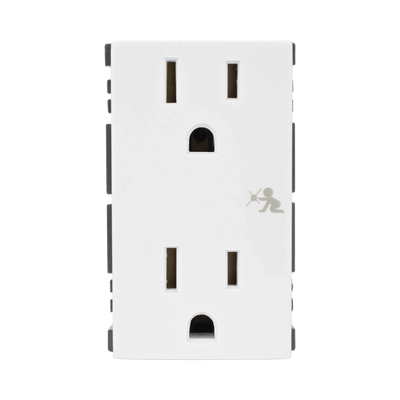 Módulo Dúplex de Contactos Eléctricos 10A 127V Color Blanco / Compatible con Cajas para Pavimento SM-CPAV-2 y SM-CPAV-4 / Requiere Adaptador SM-ADAP-FP para Fijación / Modelo 25424-30 | SM-2TC-B