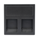 Módulo Color Grafito con 2 Espacios para Jack Keystone con Guardapolvo para las Cajas de Escritorio Ofiblock y Teleblock / (KB76/14) | SM-2-KEY-G