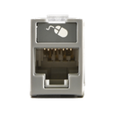 Jack Ultramax Cat6A, UTP, Montaje Híbrido en Placa de Pared (Plano y Angulado), Color Gris, Punch Down | U6A-H04NS