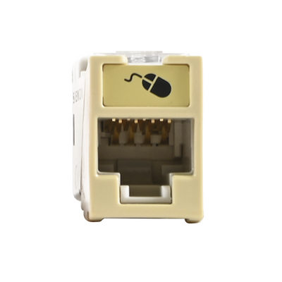 Jack Ultramax Cat6A, UTP, Montaje Híbrido en Placa de Pared (Plano y Angulado), Color Marfil, Punch Down | U6A-H20NS