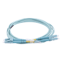 Jumper de Fibra Óptica Multimodo OM4 50/125 LC-LC OFNR (Riser), 2.0 mm, Dúplex, Aqua, 2 Metros (6.56 Pies) | LP-FOM4-LCLC-R02