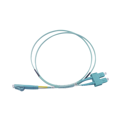 Jumper de Fibra Óptica Multimodo OM3 50/125 LC-SC OFNR (Riser), 2.0 mm, Dúplex, Aqua, 3 metros (9.84 pies) | LP-FOM3-LCSC-R03
