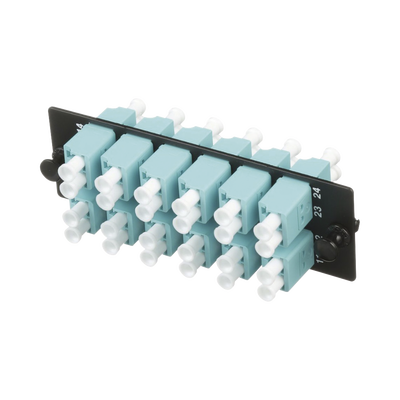 Placa Acopladora de Fibra Óptica FAP, con 12 Conectores LC Duplex (24 Fibras), para Fibra Multimodo OM3/OM4, Color Aqua | FAP12WAQDLCZ