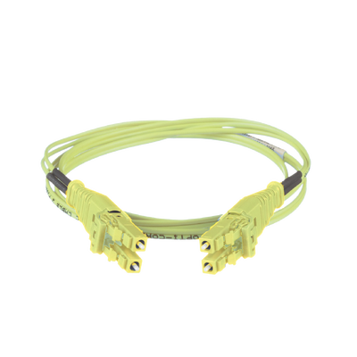 Jumper de Fibra Óptica Multimodo 50/125 OM5, LC-LC Uniboot Duplex, LSZH, Color Verde Lima, 2 Metros (6.56 Pies) | FW2RLU1U1ONM002