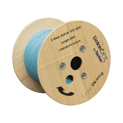 Fibra Óptica Multimodo OM4, 2 mm, Simplex, Tight Buffer (900 micras) | 2MMOM3PVCAQUA