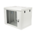 Gabinete de Pared de 9U con Puerta de Cristal Templado, 479.5 mm de Profundidad, Rack de 19'', Acero Reforzado Gris Mate | SR1909LH3GW