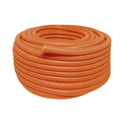 Manguera Poliducto Corrugado Flexible Naranja Reforzado de 3/4" x 50 m Para Instalaciones Eléctricas /Polietileno Alta Densidad HDPE/ Sin guía /Resistente a Intemperie. | SYS-136851