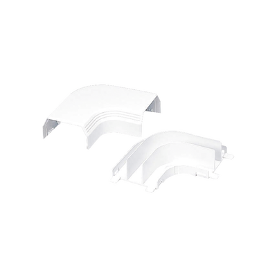 Curva de radio controlado, para uso con canaleta T45, Material PVC Rígido, Color Blanco Mate | T45RAIW