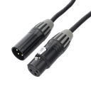 Cable XLR | 3 polos | Conector Hembra-Macho | Serie M | Carcasa Negra | Contactos Dorados | Ideal para Microfonía | Longitud 3m | CMC-MF3-MM3-L-3M