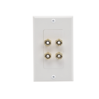 Placa de Pared | Postes de Unión Tipo Banana | Conexión para 2 Altavoces | Fácil Instalación | Conectores Chapados en Oro | EP-WP2S