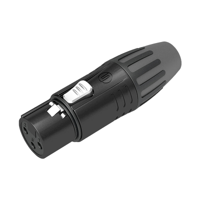 Conector XLR hembra | Carcasa Enchapada en Negro | Contactos Enchapados en Plata | | SCMF3-B