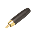 Conector Macho RCA | Carcasa Enchapada en Negro | Contacto Enchapado en Oro | Cable OD 3.5-6.5mm | MT380