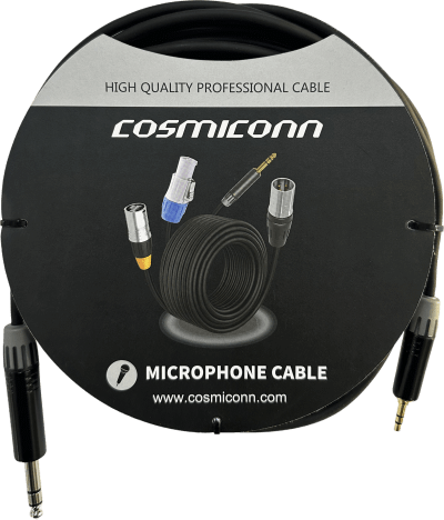 Cable 6.35mm a 3.5mm, conectores color negro MP3X-B - MTP3C-BG, length 5m | CMC220AS-TP-PS-5-BG1