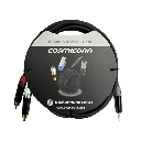 Cable 3.5mm a 2 RCA, conectores negros, con diferenciador de blanco y rojo en RCA MT380-RD - MT380-WH - MTP3C-BG, length 3m | CMC220AS-TP-2RM-3-YBG1