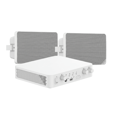 Kit de Audio | 70/100V | 2 Altavoces de pared | Bluetooth | Color Blanco | Hik-Connect | DS-QAE-KIT-0120G