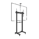 Montaje de Piso Móvil para Pantallas de  65 in a 100 in | vesa 100 x 100 hasta 1000 x 600 | carga maxima soportada 120kg| Fabricado en aluminio y acero | EMFS1B1
